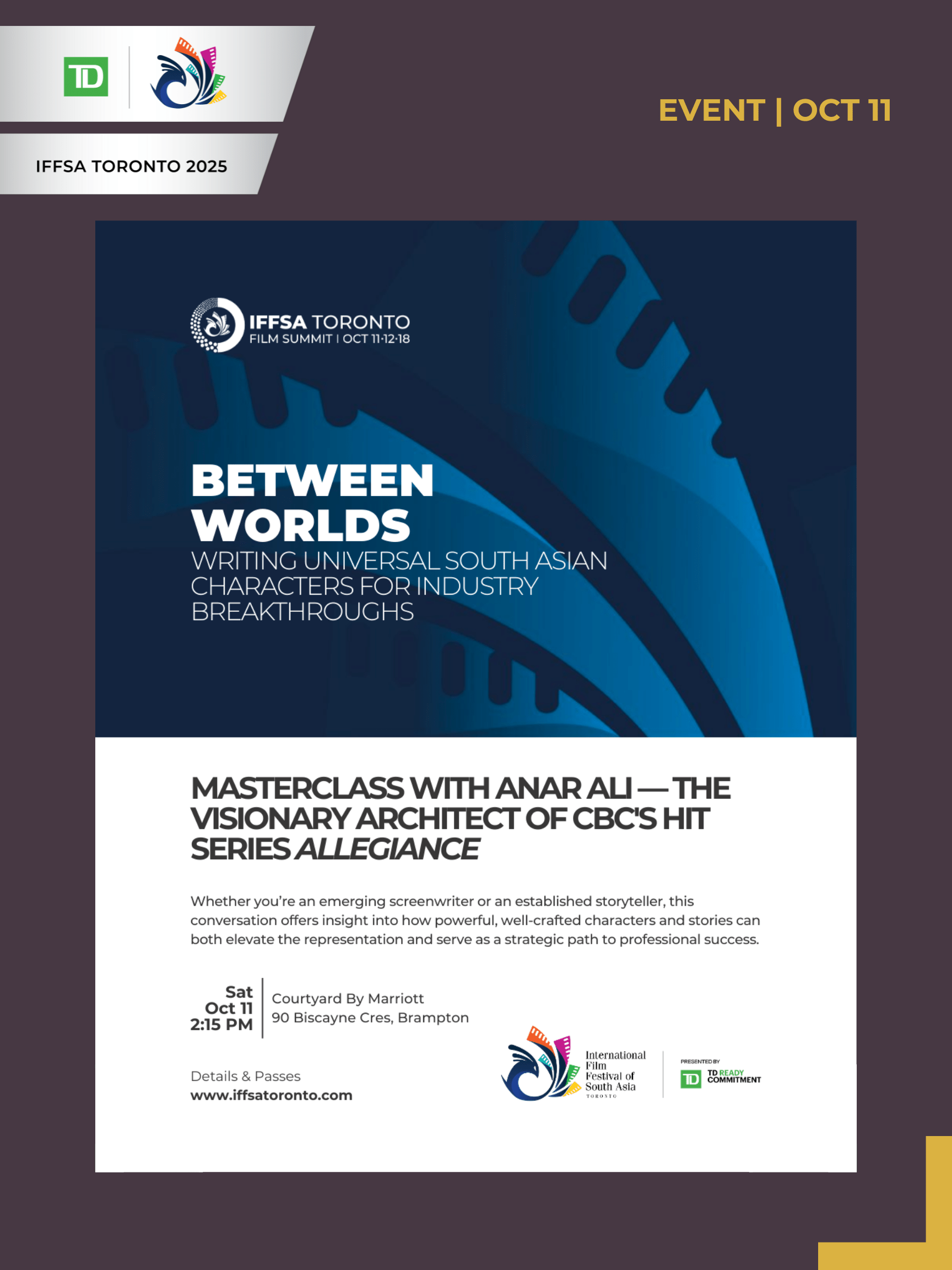 BETWEEN WORLDS: MASTERCLASS ON WRITING UNIVERSAL SOUTH ASIAN CHARACTERS FOR INDUSTRY BREAKTHROUGHS WITH ANAR ALI