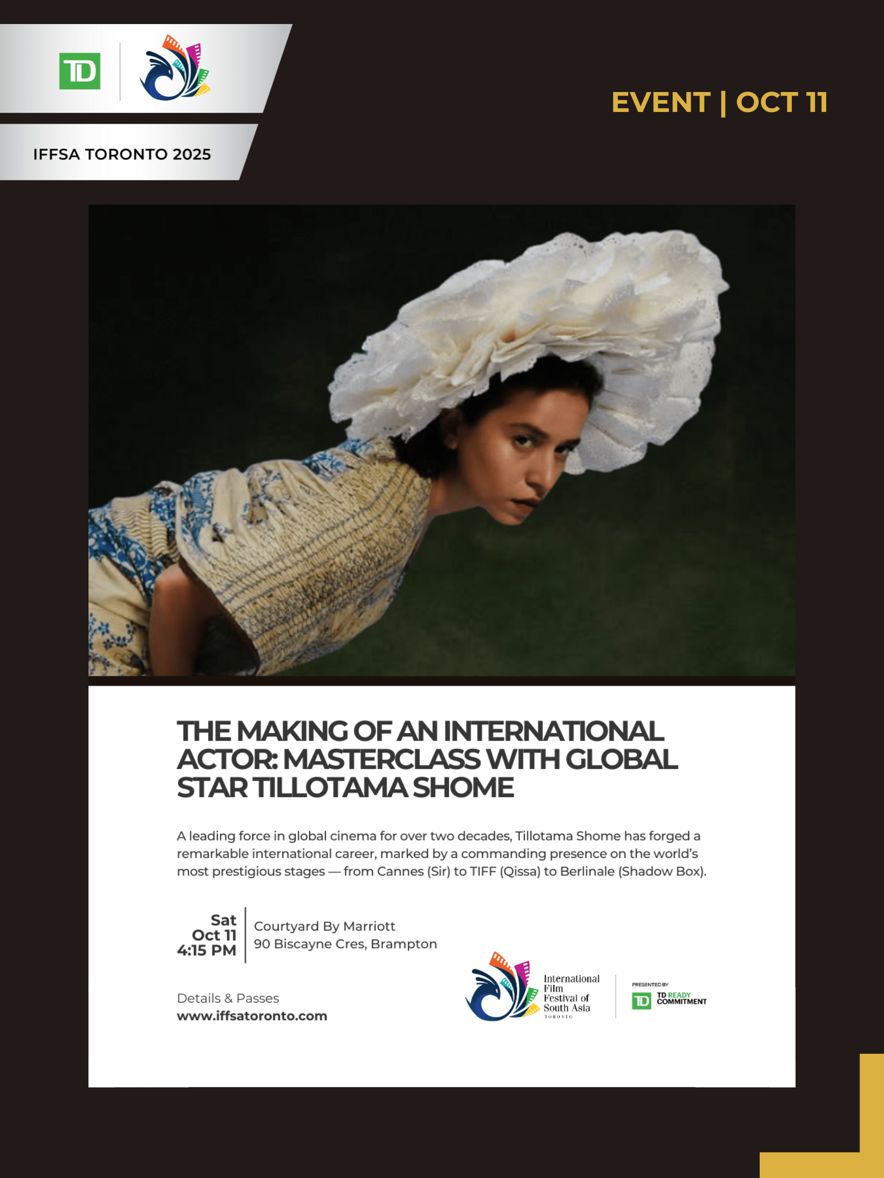 THE MAKING OF AN INTERNATIONAL ACTOR: MASTERCLASS WITH GLOBAL ARTHOUSE STAR TILLOTAMA SHOME